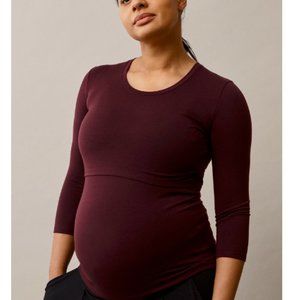 Boob Design Size Small 3/4 sleeve nursing shirt, eggplant